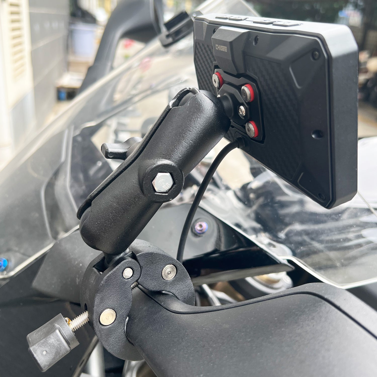 スーパークランプ式 レーシングバイクのミラーに取付用マウント