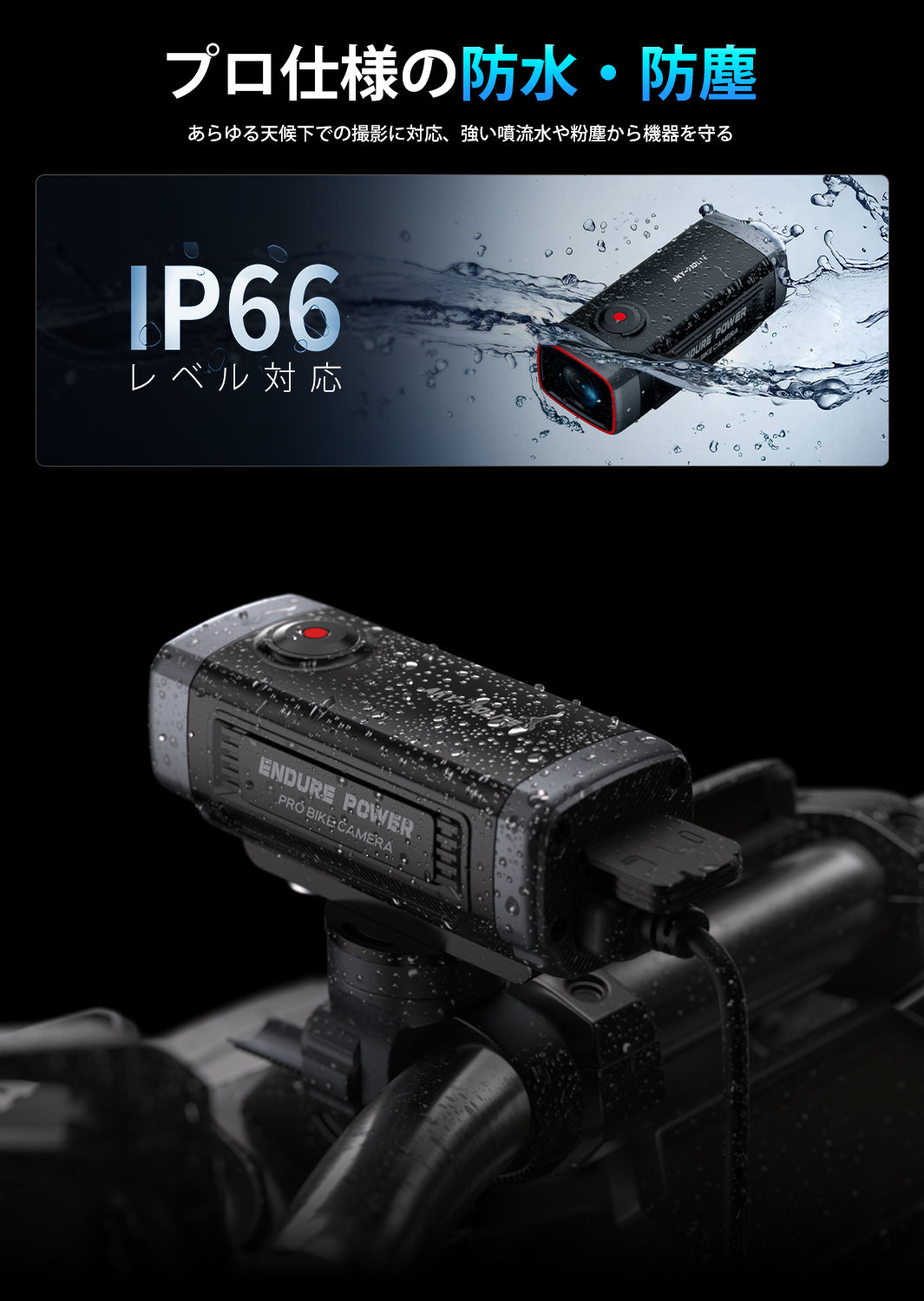 最大7.5時間連続録画対応・Wi-Fi接続バイク用ドライブレコーダー | AKY-710Lite