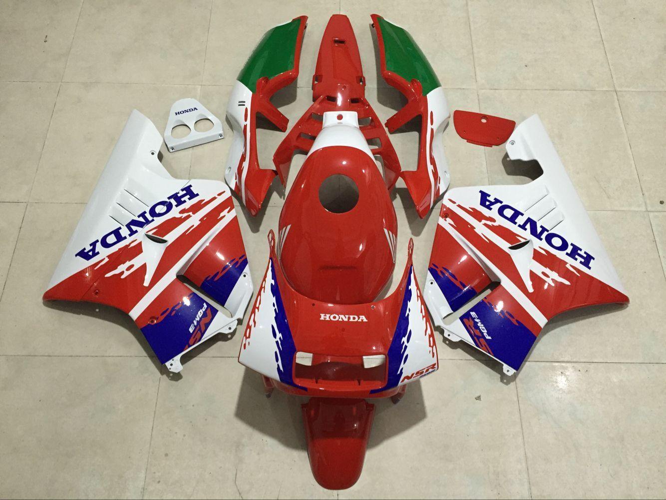 HONDA NSR250R SP MC21 1992 外装カウル フルセット タンクカバー 透明風防スクリーンあり パーツ デカール 塗装済み - AKEEYO