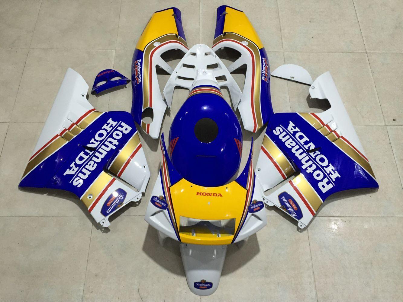 HONDA NSR250R SP Rothmans MC28 1994 外装カウル フルセット タンクカバー 透明風防スクリーンあり パーツ デカール 塗装済み - AKEEYO
