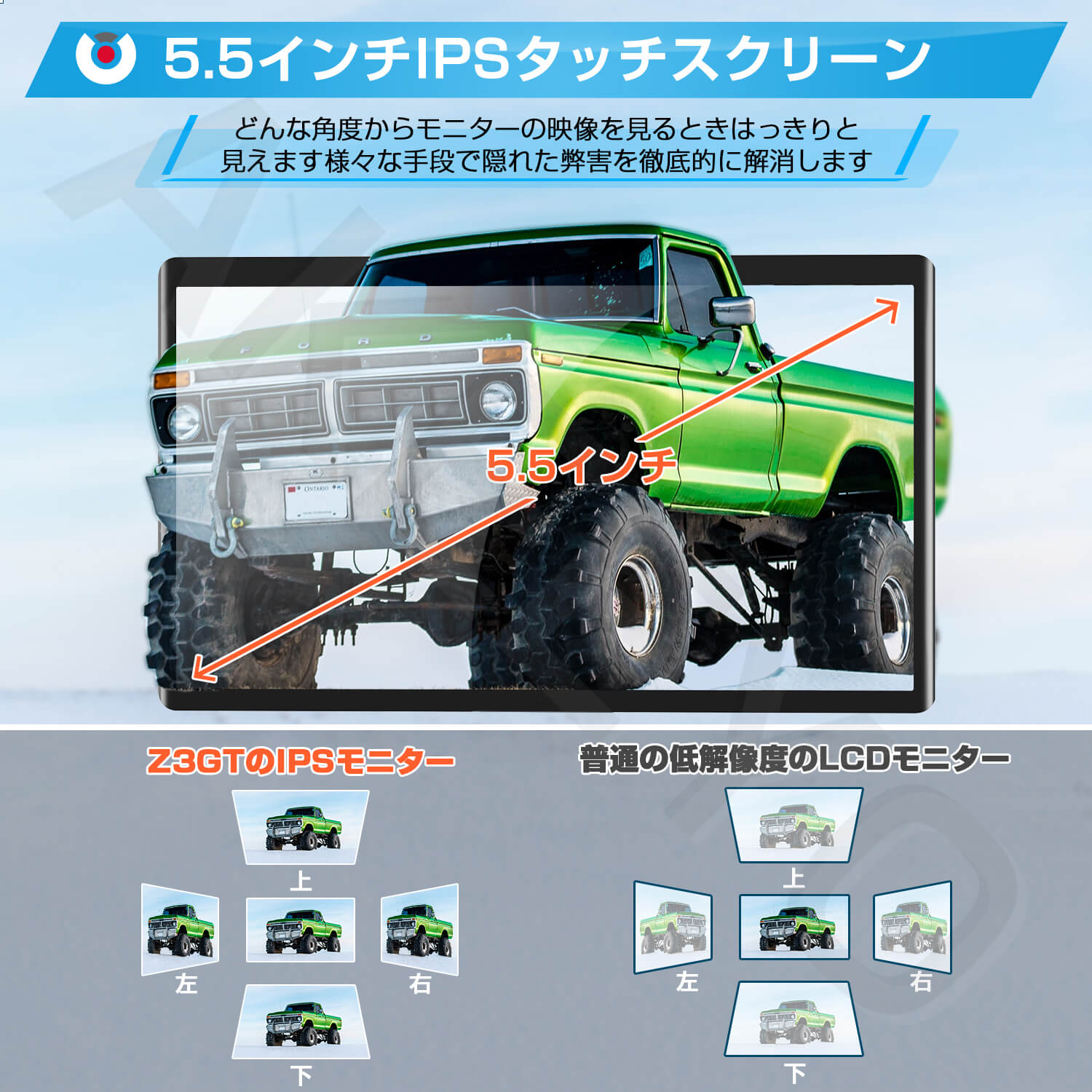 最大4カメラ対応 ドライブレコーダー セパレート 全分離式 5.5インチモニター AKY-Z3GT - AKEEYO