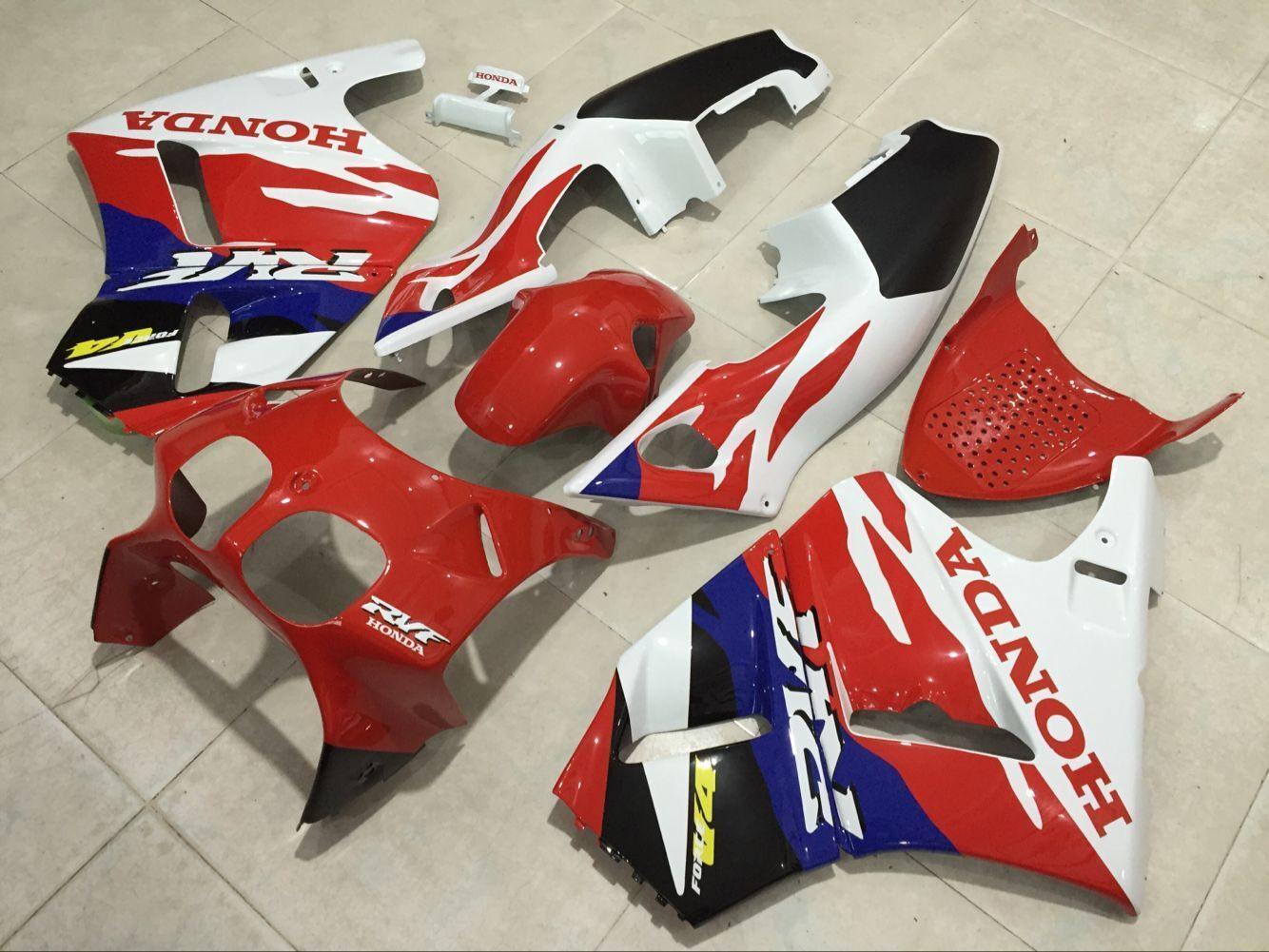 HONDA RVF400 2014 外装カウル セット タンクカバー 透明風防スクリーンあり パーツ デカール 塗装済み - AKEEYO