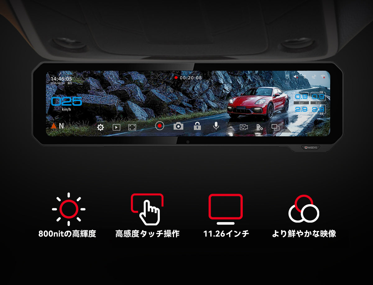 夜間走行の新常識！前後スーパーナイトビジョン搭載ドラレコ ｜AKY-NV-X2