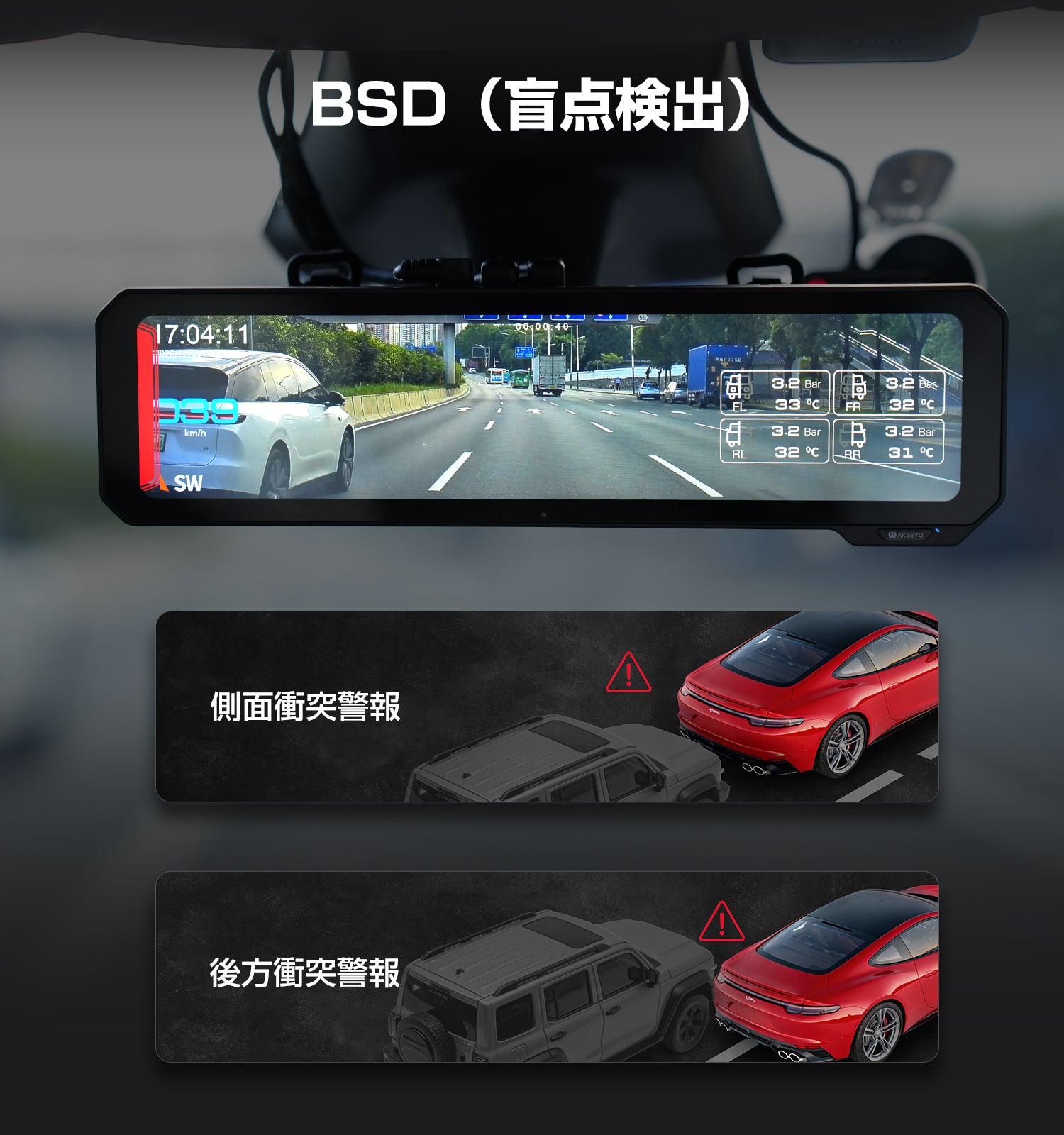 夜間走行の新常識！前後スーパーナイトビジョン搭載ドラレコ ｜AKY-NV-X2