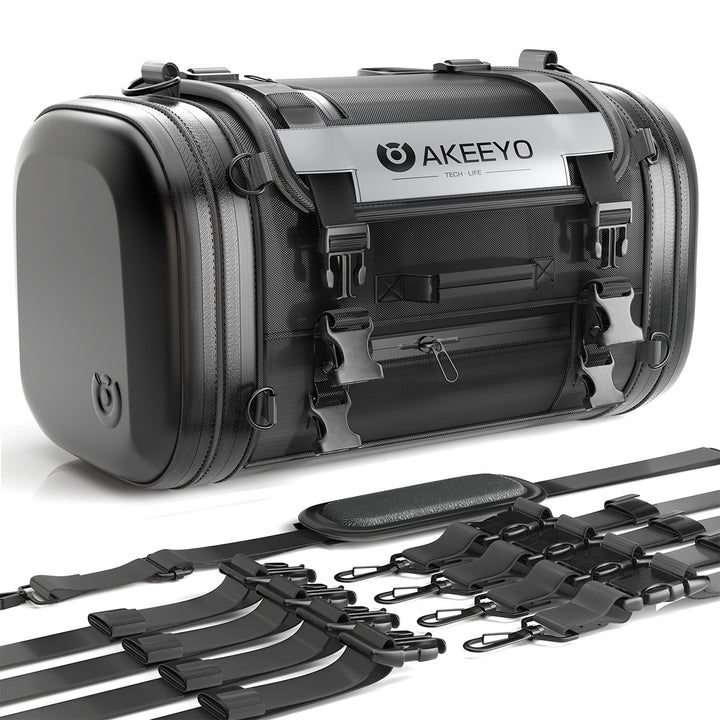 大容量バイクバッグ 45-54L  IPX4防水本体 収納ポケッ反射ストリップ 防水レンズ 乾湿分離　折り畳み設計 ボトルホルダー ズレ防止Ｄリンク 装着簡単 大開け口 上部積載 - AKEEYO