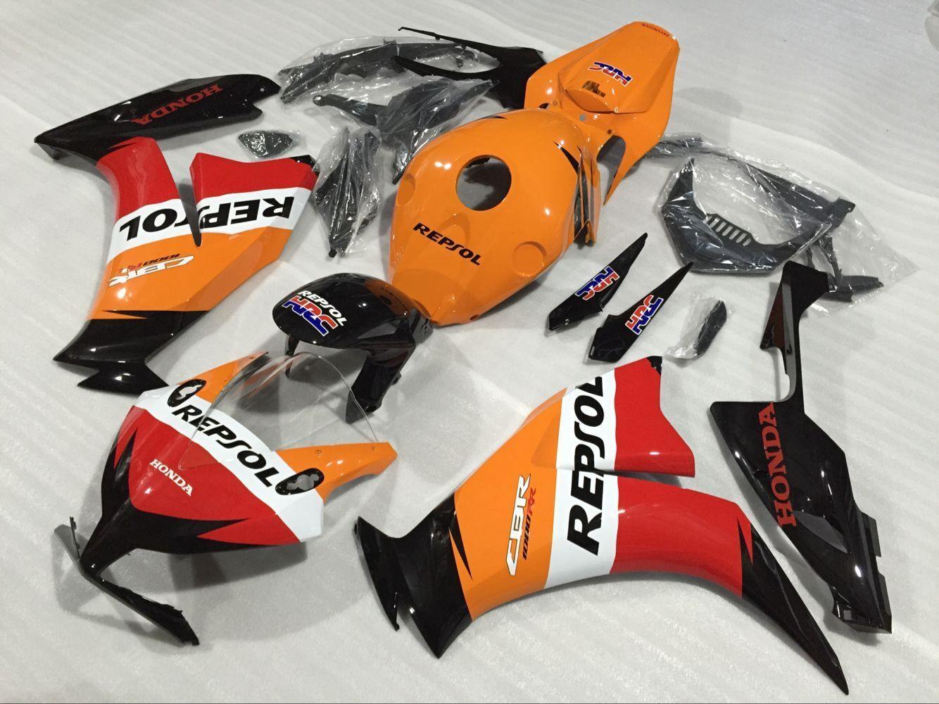 HONDA REPSOL CBR 1000RR SC59 2012 外装カウル フルセット タンクカバー 透明風防スクリーンあり パーツ デカール 塗装済み - AKEEYO